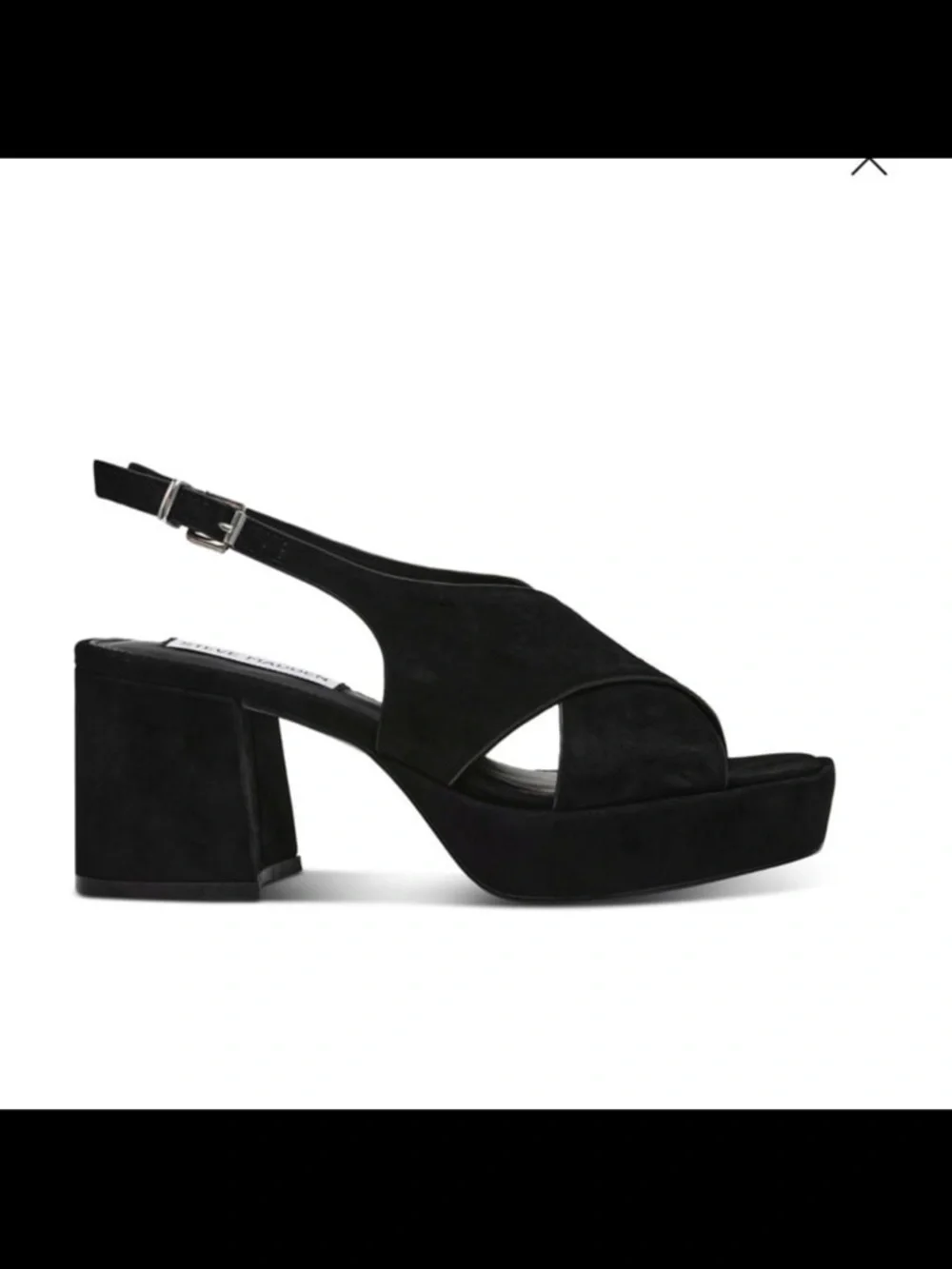NWB Steve Madden women’s Y2K Mario platform slingback sandals size 8 black suede